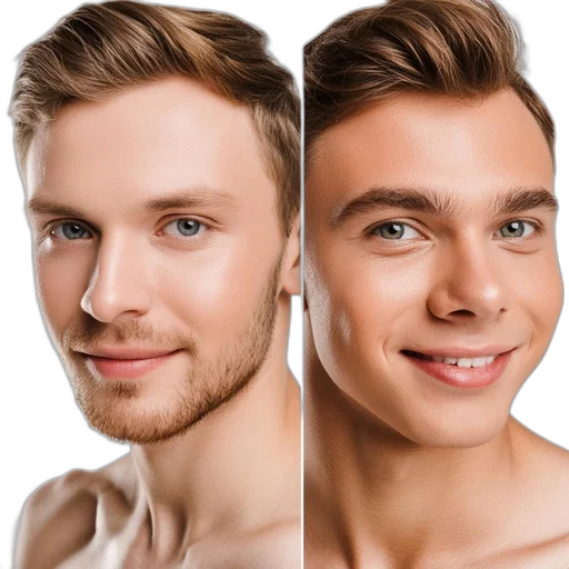 face, hair, mask, photorealistic transparent PNG cut-out
