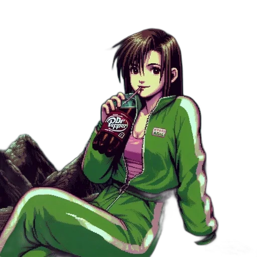 jacket, bottle, cyberpunk, pixel art transparent PNG cut-out