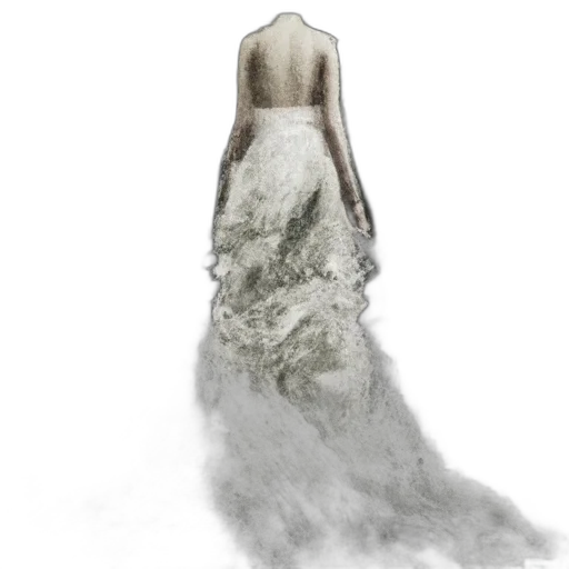 dress, hair, jewelry, photorealistic transparent PNG cut-out