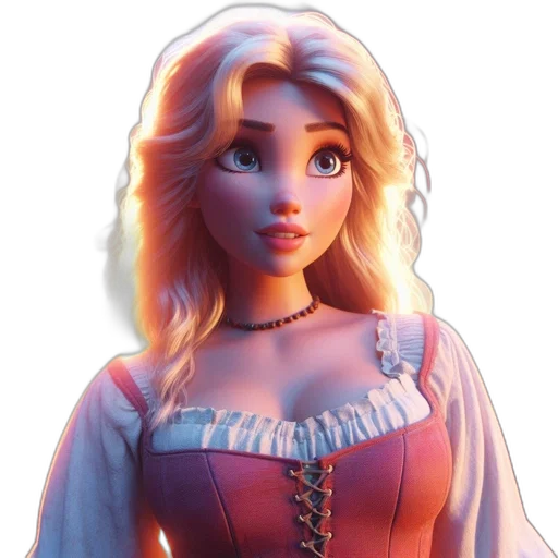 dress, face, crown, staff transparent PNG cut-out