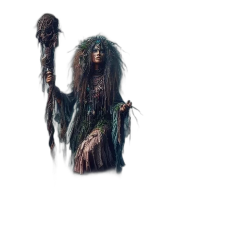 staff, creature, hair, weapon transparent PNG cut-out