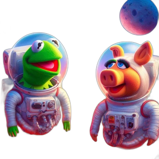 concept art, 3d render, pixel art, outer space transparent PNG cut-out