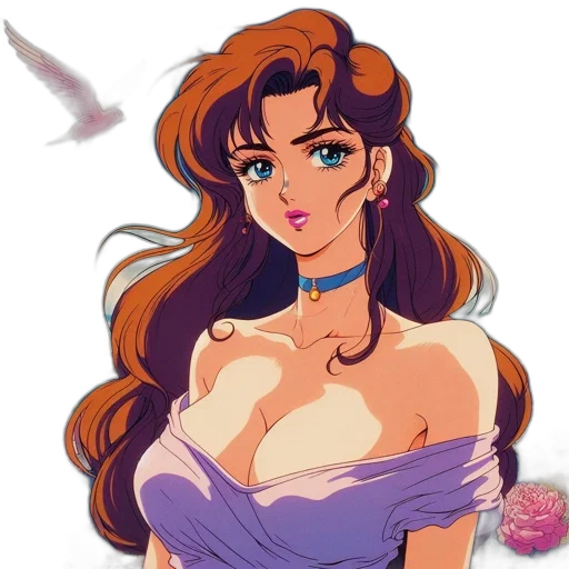 dress, vaporwave, anime, pixel art transparent PNG cut-out