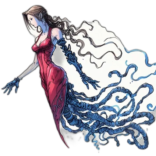dress, hair, creature, concept art transparent PNG cut-out
