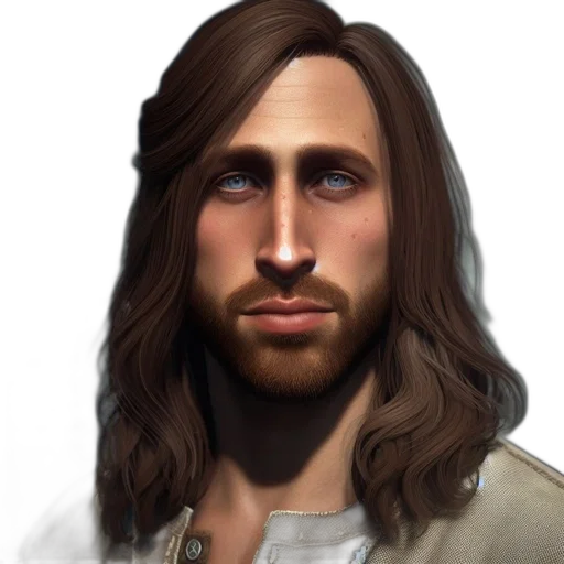 face, staff, hair, photorealistic transparent PNG cut-out