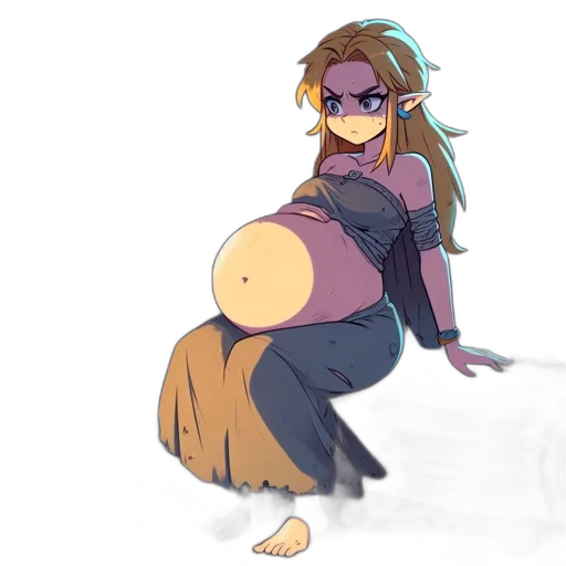 dress, robot, staff, creature transparent PNG cut-out