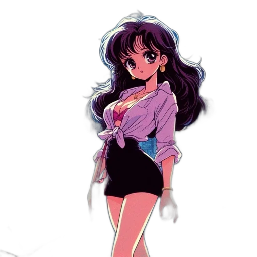 dress, jacket, staff, anime transparent PNG cut-out