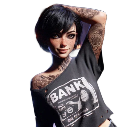 dress, photorealistic, cyberpunk, cartoon transparent PNG cut-out
