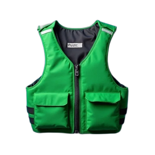 jacket, green, life, vest transparent PNG cut-out