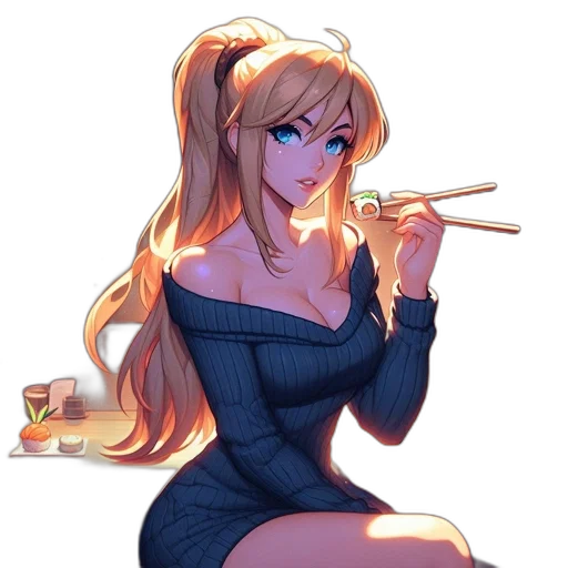 dress, staff, weapon, anime transparent PNG cut-out