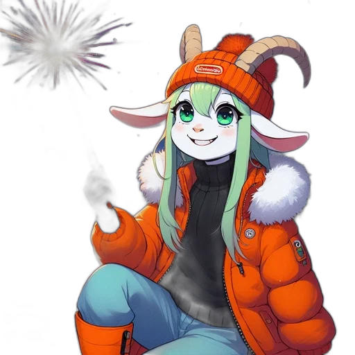 jacket, hat, staff, dragon transparent PNG cut-out