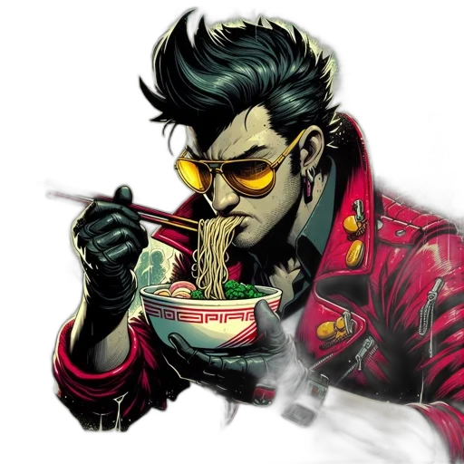 food, comic book art, cyberpunk, concept art transparent PNG cut-out