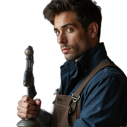 staff, weapon, jacket, hair transparent PNG cut-out