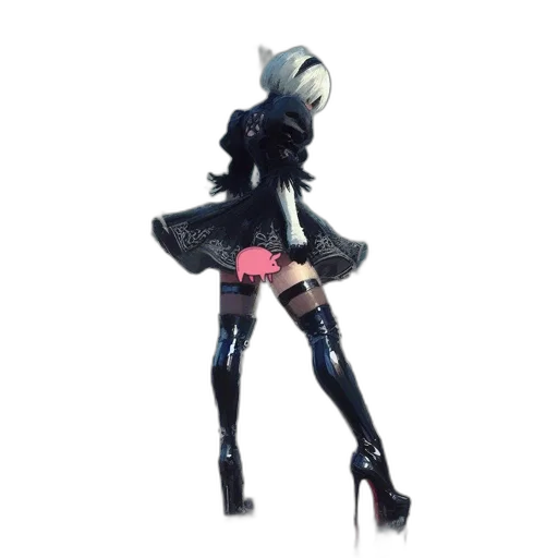robot, dress, staff, weapon transparent PNG cut-out