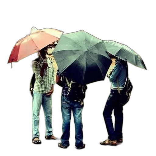 umbrella, jacket, staff, hat transparent PNG cut-out