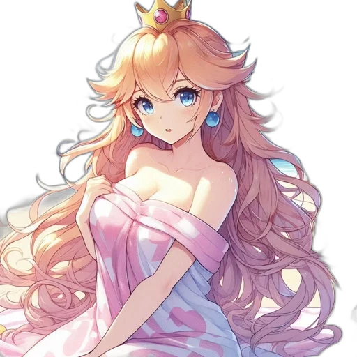 crown, dress, staff, anime transparent PNG cut-out