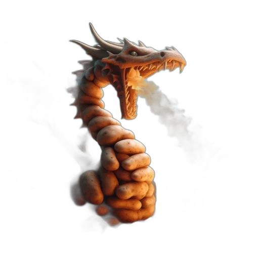 dragon, creature, staff, animal transparent PNG cut-out