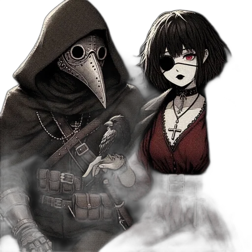 mask, weapon, jacket, staff transparent PNG cut-out