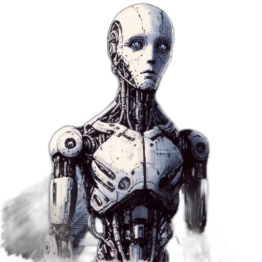 robot, face, concept art, comic book art transparent PNG cut-out
