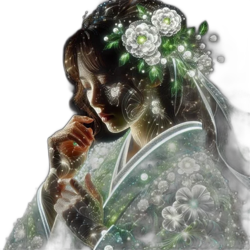 jewelry, flower, dress, face transparent PNG cut-out