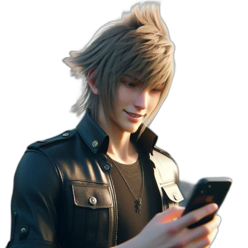 jacket, staff, face, hair transparent PNG cut-out