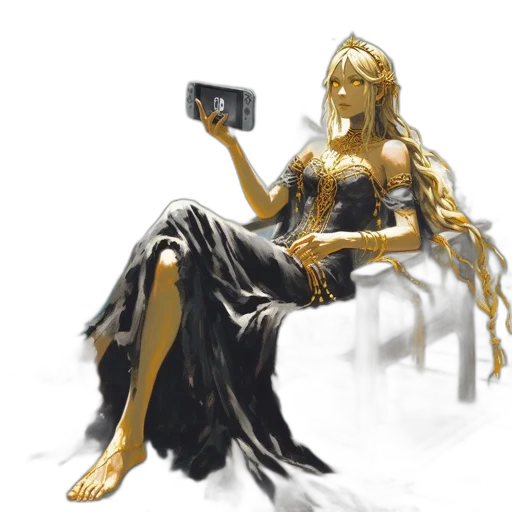 dress, robot, weapon, staff transparent PNG cut-out