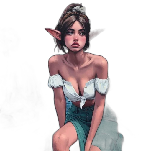 dress, fantasy art, concept art, watercolor transparent PNG cut-out