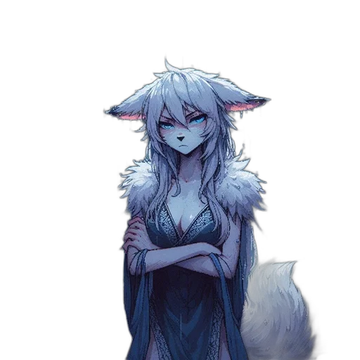 dress, creature, staff, animal transparent PNG cut-out