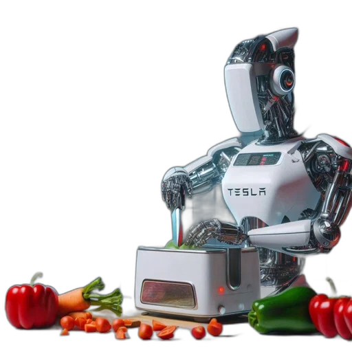 robot, food, 3d render, futuristic transparent PNG cut-out