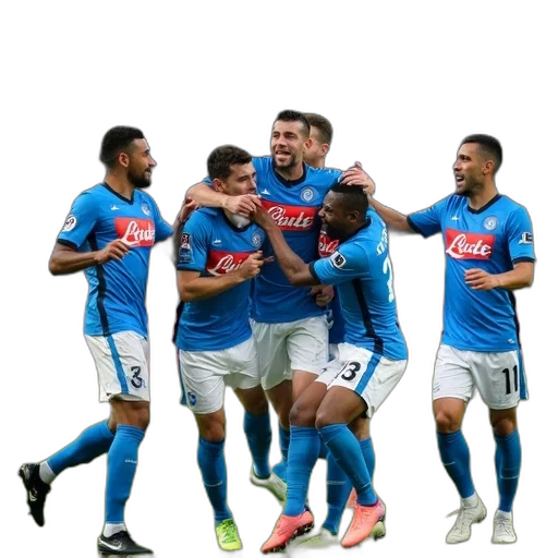 staff, napoli, players, celebrating transparent PNG cut-out