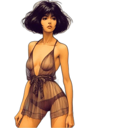 dress, concept art, comic book art, fantasy art transparent PNG cut-out