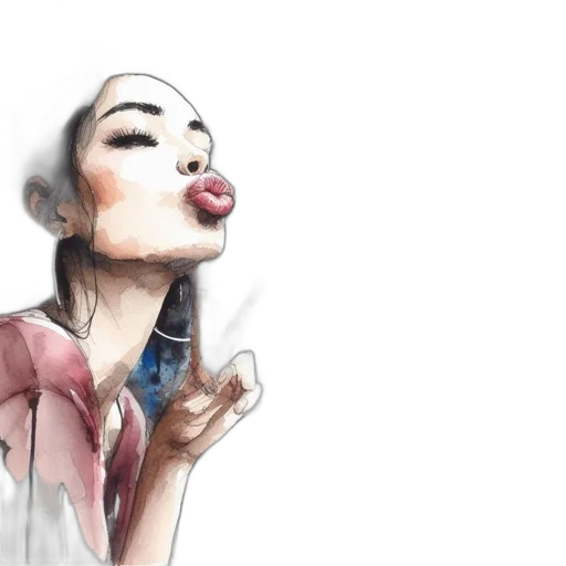face, watercolor, photorealistic, cartoon transparent PNG cut-out