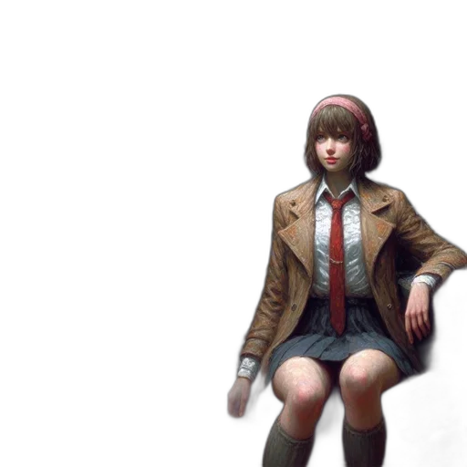 jacket, creature, dress, staff transparent PNG cut-out