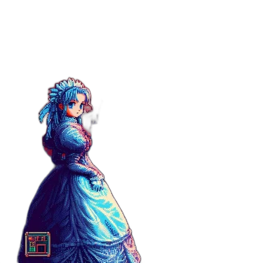 dress, crown, staff, face transparent PNG cut-out