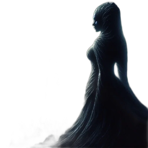 dress, crown, creature, hair transparent PNG cut-out