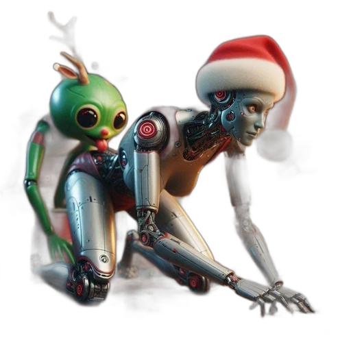 robot, creature, concept art, 3d render transparent PNG cut-out