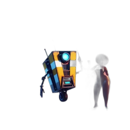 robot, staff, weapon, creature transparent PNG cut-out