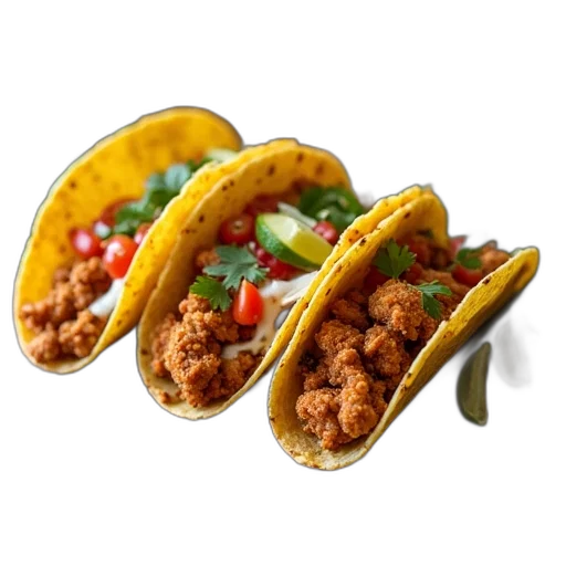 food, photorealistic, 3d render, three transparent PNG cut-out