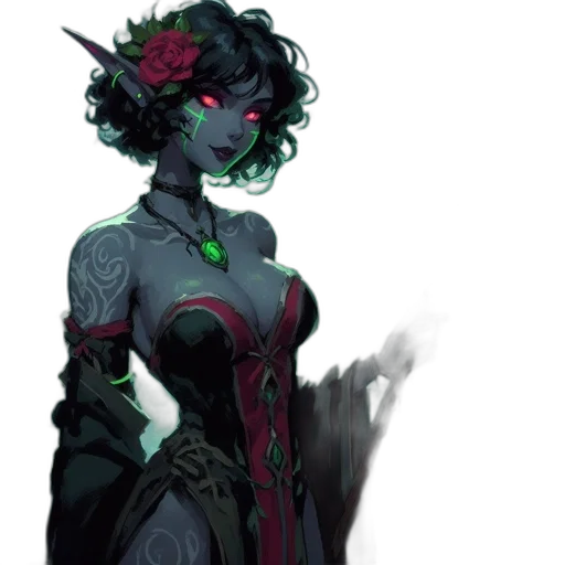 dress, staff, concept art, fantasy art transparent PNG cut-out