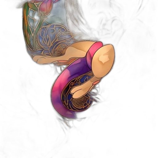 dragon, jewelry, hair, face transparent PNG cut-out