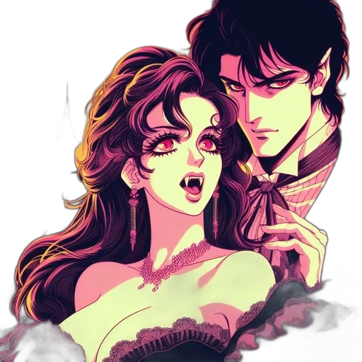 comic book art, anime, vaporwave, fantasy art transparent PNG cut-out