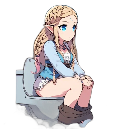 staff, dress, hair, crown transparent PNG cut-out