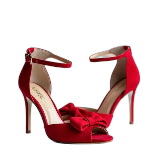 shoes, 3d render, red, pair transparent PNG cut-out