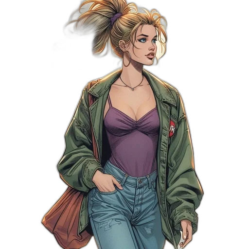 jacket, concept art, comic book art, cyberpunk transparent PNG cut-out