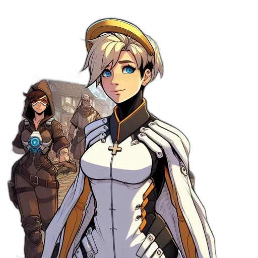 robot, staff, weapon, dress transparent PNG cut-out