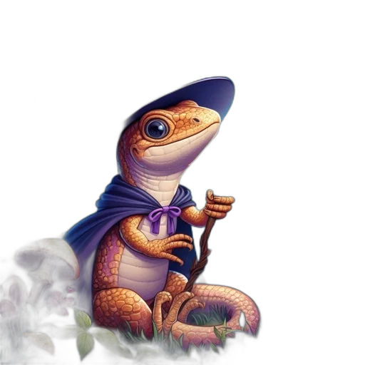 dragon, staff, hat, fantasy art transparent PNG cut-out