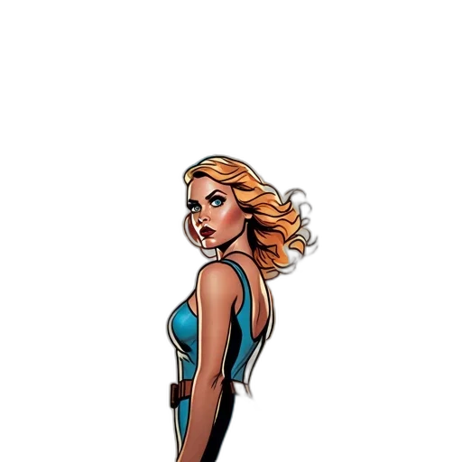 dress, comic book art, cartoon, concept art transparent PNG cut-out