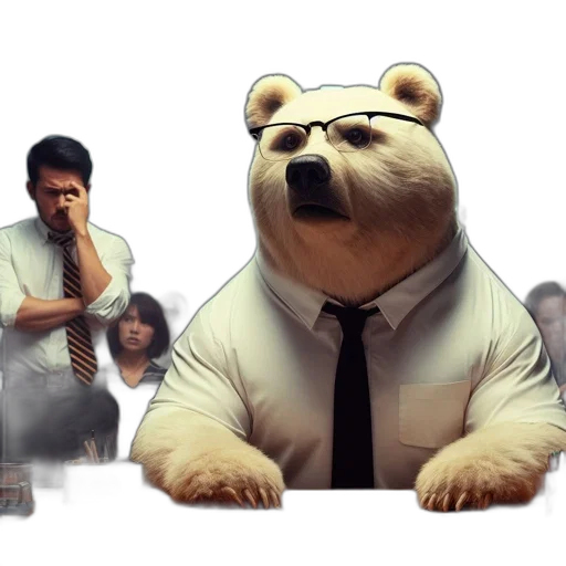 concept art, 3d render, anthropomorphic, bear transparent PNG cut-out
