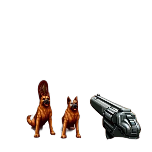weapon, animal, staff, robot transparent PNG cut-out