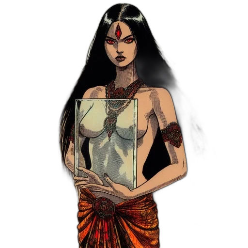 dress, jewelry, comic book art, fantasy art transparent PNG cut-out